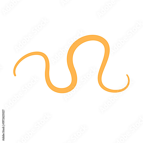 Tapeworm Cartoon Illustration in Flat Vector Style, Parasite Worm for Medical, Biology and Educational Design