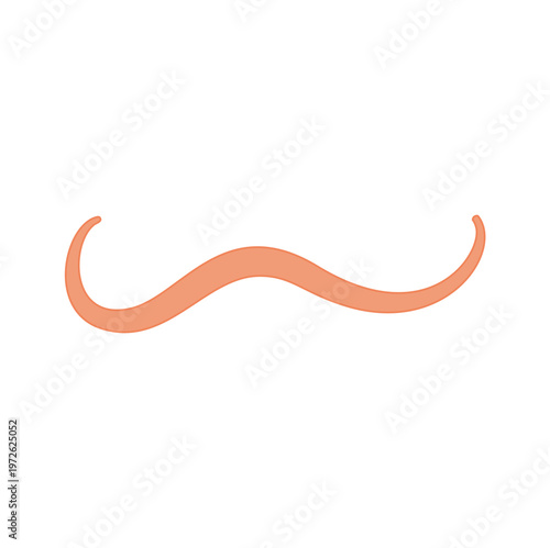 Tapeworm Cartoon Illustration in Flat Vector Style, Parasite Worm for Medical, Biology and Educational Design