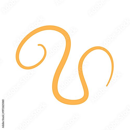 Tapeworm Cartoon Illustration in Flat Vector Style, Parasite Worm for Medical, Biology and Educational Design