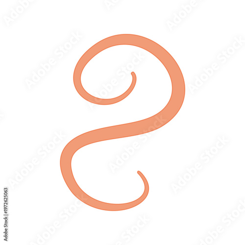 Tapeworm Cartoon Illustration in Flat Vector Style, Parasite Worm for Medical, Biology and Educational Design