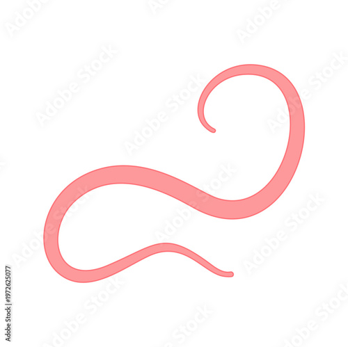 Tapeworm Cartoon Illustration in Flat Vector Style, Parasite Worm for Medical, Biology and Educational Design