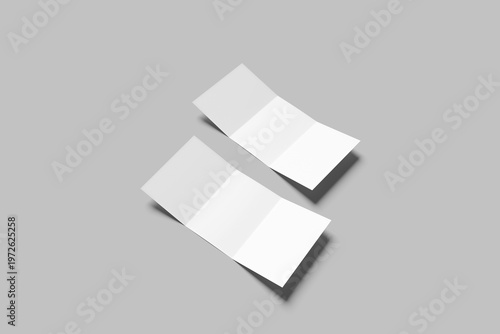 Blank A5 Tri-Fold Brochure Mockup - 3D Illustration