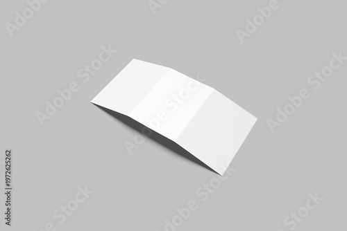 Blank A5 Tri-Fold Brochure Mockup - 3D Illustration