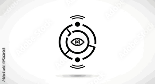 All-seeing eye symbol with circular design.