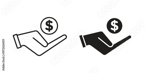 Contribution icon on white background. icon set