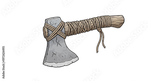 Vintage Axe with Wooden Handle.