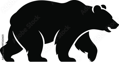 Black bear silhouette, bear icon, wildlife symbol, vector graphic