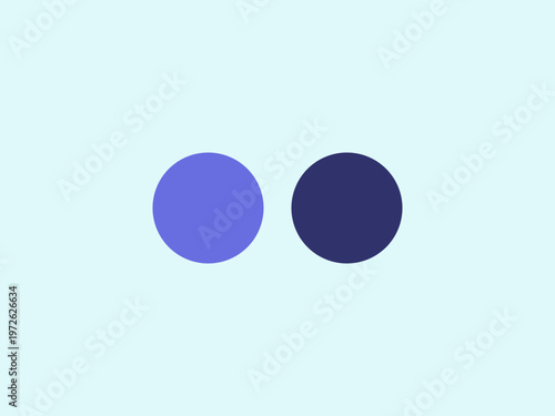 Abstract vector illustration of shiny 3d glass spheres and glossy blue circle icons on a round web banner design with green reflection elements