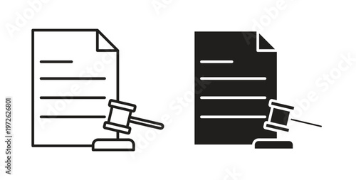 Court decision icon on white background. icon set