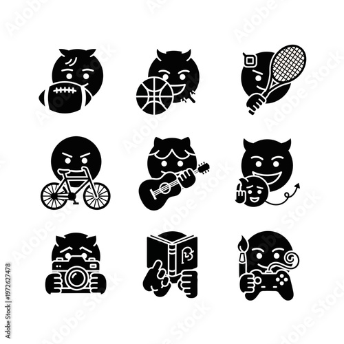 Cat Playing Various Sports and Hobbies.