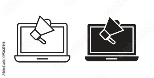 Digital marketing icon on white background. icon set