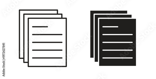 Document papers icon on white background. icon set