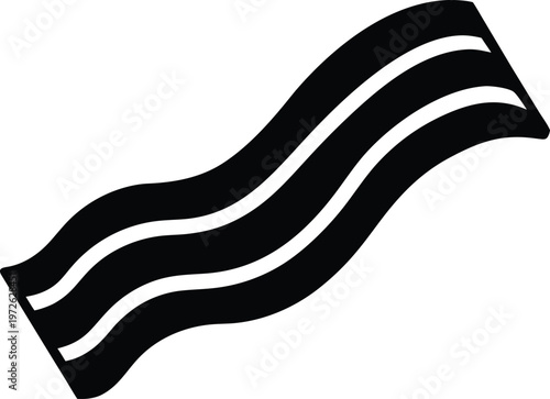 Bacon Strip silhouette vector art Illustration