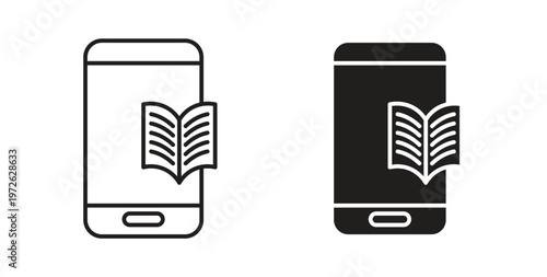 Ebook icon on white background. icon set