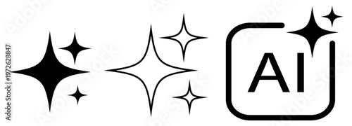 Generate icon. AI stars icon. Set of Artificial intelligence logo. Vector illustration of a drop of blood