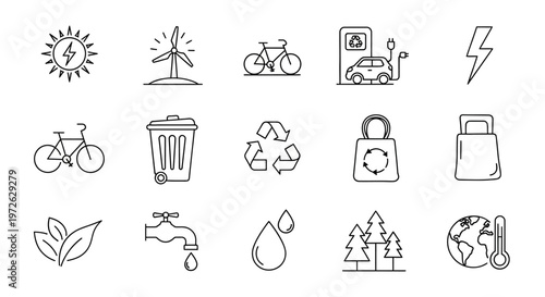 Eco friendly icons and symbols.