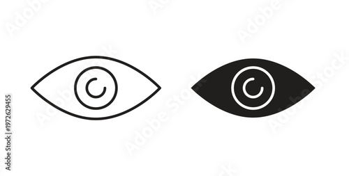 Eye icon on white background. icon set
