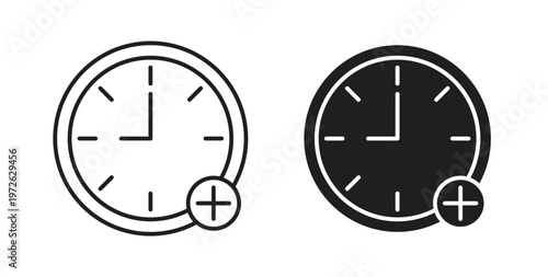 Extra hours icon on white background. icon set