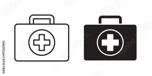 First aid box icon on white background. icon set