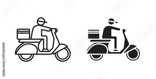 Food delivery icon on white background. icon set