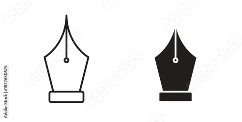 Fountain pen icon on white background. icon set