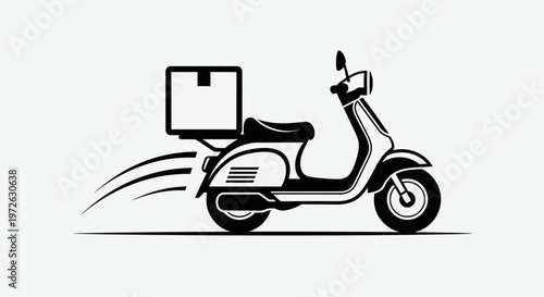 Delivery scooter, motorbike, courier bike, fast delivery, logistics vector