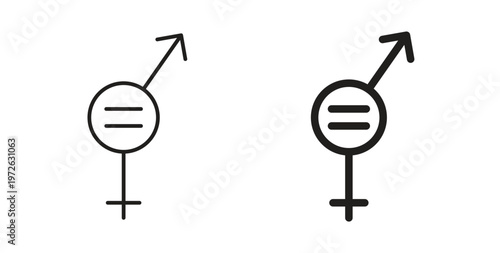 Gender equality icon on white background. icon set