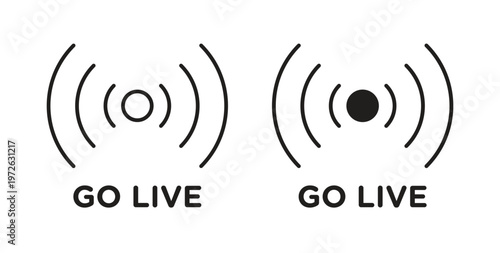 Go live icon on white background. icon set