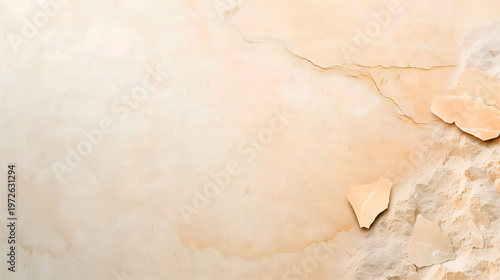 Abstract beige marble texture or crushed cosmetic powder background with large copy space for beauty branding and makeup product mockup
