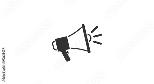 Marketing Announcement and Promotion Megaphone Icon, isolated white background.