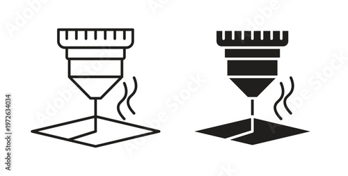 Laser machine icon on white background. icon set