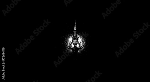 a black and white photo of a light bulb.