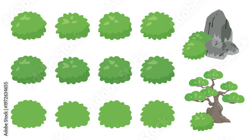 シンプルな低木のイラスト素材