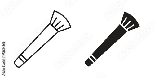 Makeup brush icon on white background. icon set