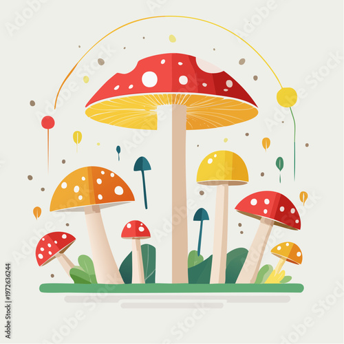 Champignons Géométriques Forêt
