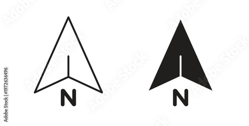 Free Download North icon on white background. icon set - GFXLoad