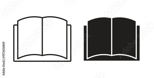 open book icon on white background. icon set