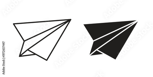 Paper plane icon on white background. icon set