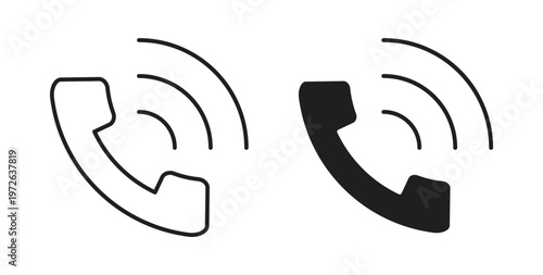 Phone call icon on white background. icon set