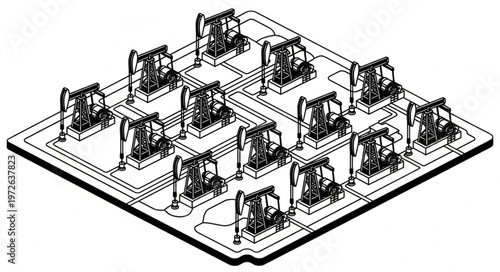 Array of Electromechanical Relays Mounted on Circuit Board.