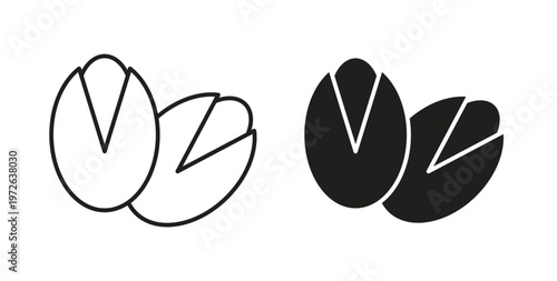 Pistachio icon on white background. icon set