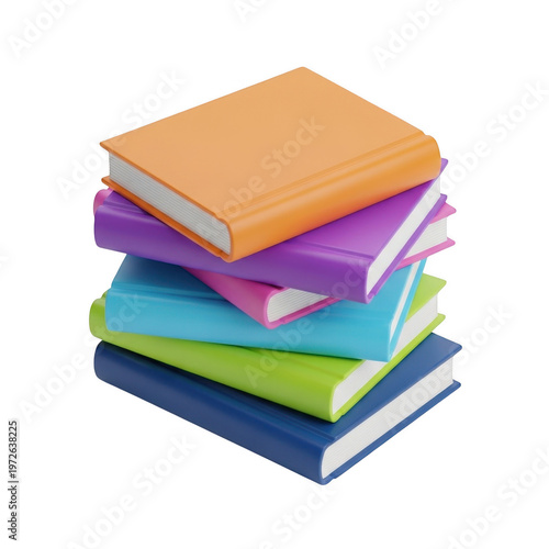 Stack of colorful books, education and learning concept