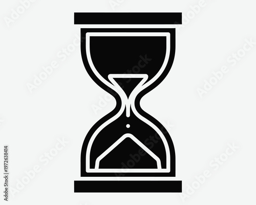 Title minimalist hourglass icon a symbol of time and ephemeral existence description a stark black and white illustration of an hourglass representing