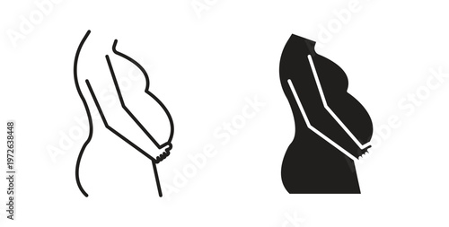 Pregnancy icon on white background. icon set