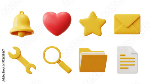 Set of colorful icons representing common digital communication and utility tools Vector