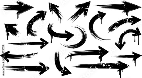 set of grunge arrow vector. grunge arrow brush.grunge arrow paint.
