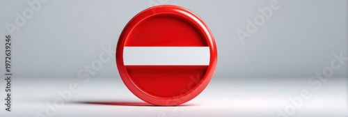 A circular red no entry sign with a white horizontal bar floats in a well-lit space that highlights its design and purpose for restricted access. Free Download A circular red no entry sign with a white horizontal bar floats in a well-lit space that highlights its design and purpose for restricted access. - GFXLoad