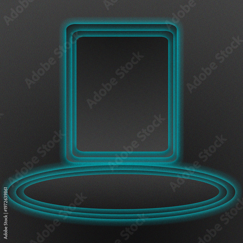 abstract circle and ractangle light glowing 3d grainy texture background. Soft Gaussian blur light glow. Modern smooth flowing mesh. Design backdrop template banner. Perfect for Social Media template.