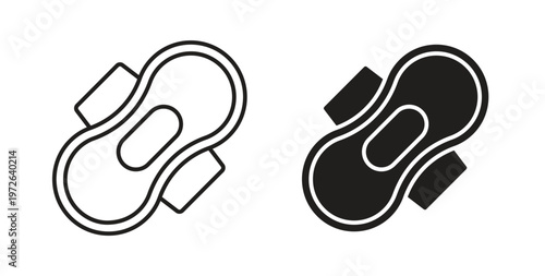Sanitary pad icon on white background. icon set