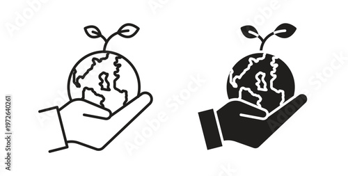 Save environment icon on white background. icon set